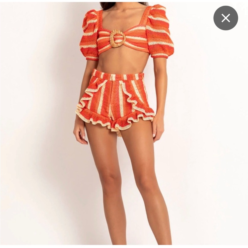 Striped Crochet Two-Piece Set - Picture 2 of 5
